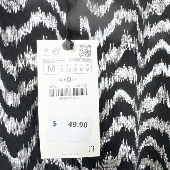 Zara Black and White Zigzag Dress - Picture 11 of 12